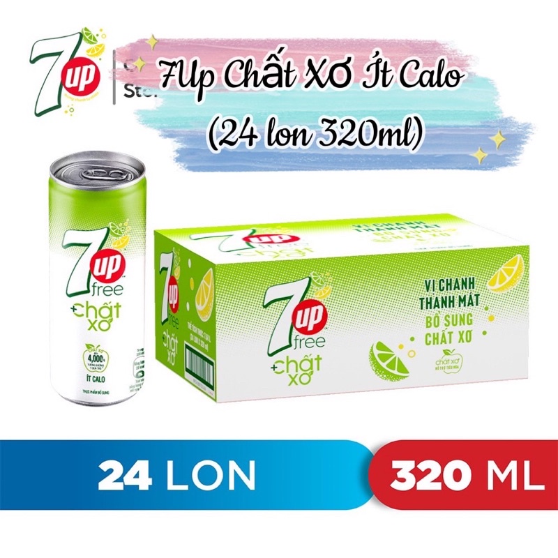 7Up Chất Xơ Ít Calo 320ml/Lon