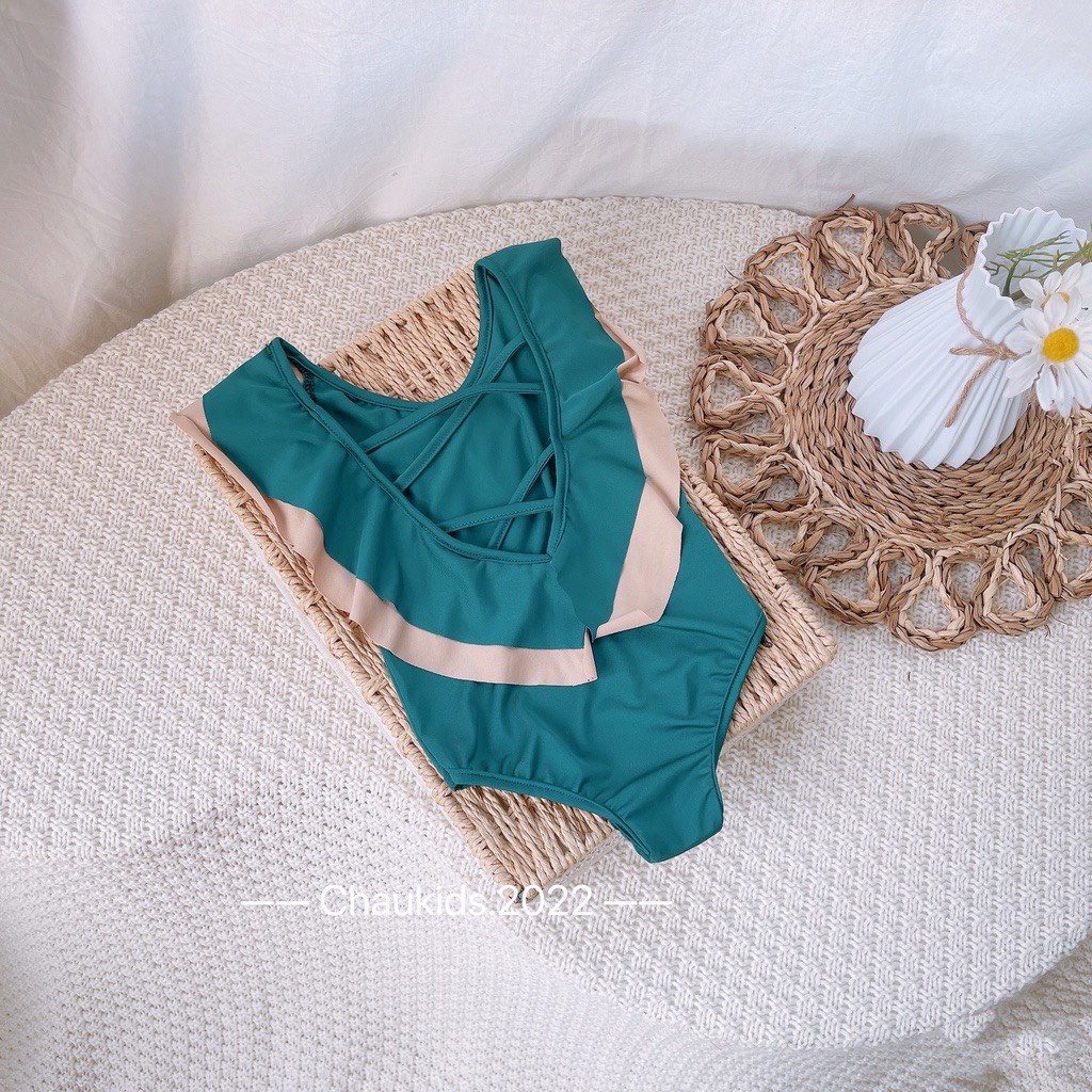 Bikini cho bé gái, Đồ bơi bé gái cánh tiên đan lưng siêu xinh size 11-23kg AT12