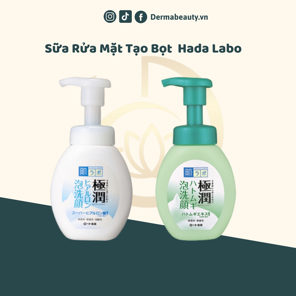 Sữa Rửa Mặt Tạo Bọt Dành Cho Da Dầu Mụn Hada Labo Gokujyun Hatomugi Foaming Face Wash