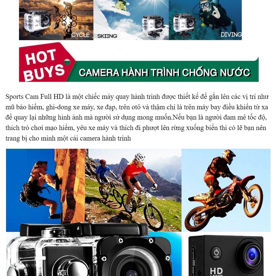 Máy ảnh thể thao chống nước Máy ảnh lặn DV thể thao ngoài trời đa chức năng Video hình ảnh, máy ghi âm lái xe | BigBuy360 - bigbuy360.vn