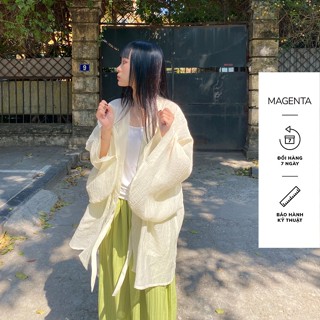  Áo Khoác Haori Magenta Furin dáng oversize chất liệu tơ nhăn 