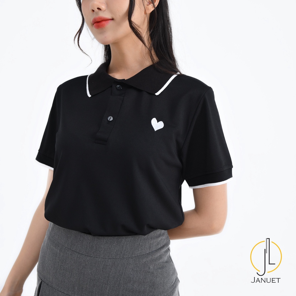 Áo polo nữ ngắn tay cotton vải cá sấu thoáng khí co giãn mát mịn - JPL01