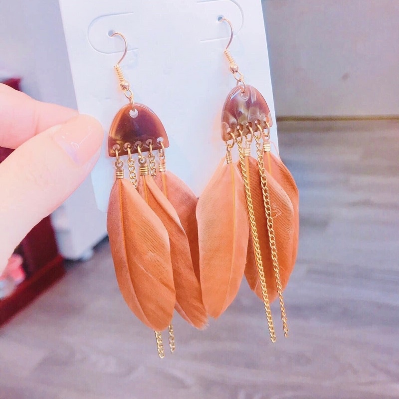 Bông tai boho nhiều màu phong cách thời trang bohemian cho nữ