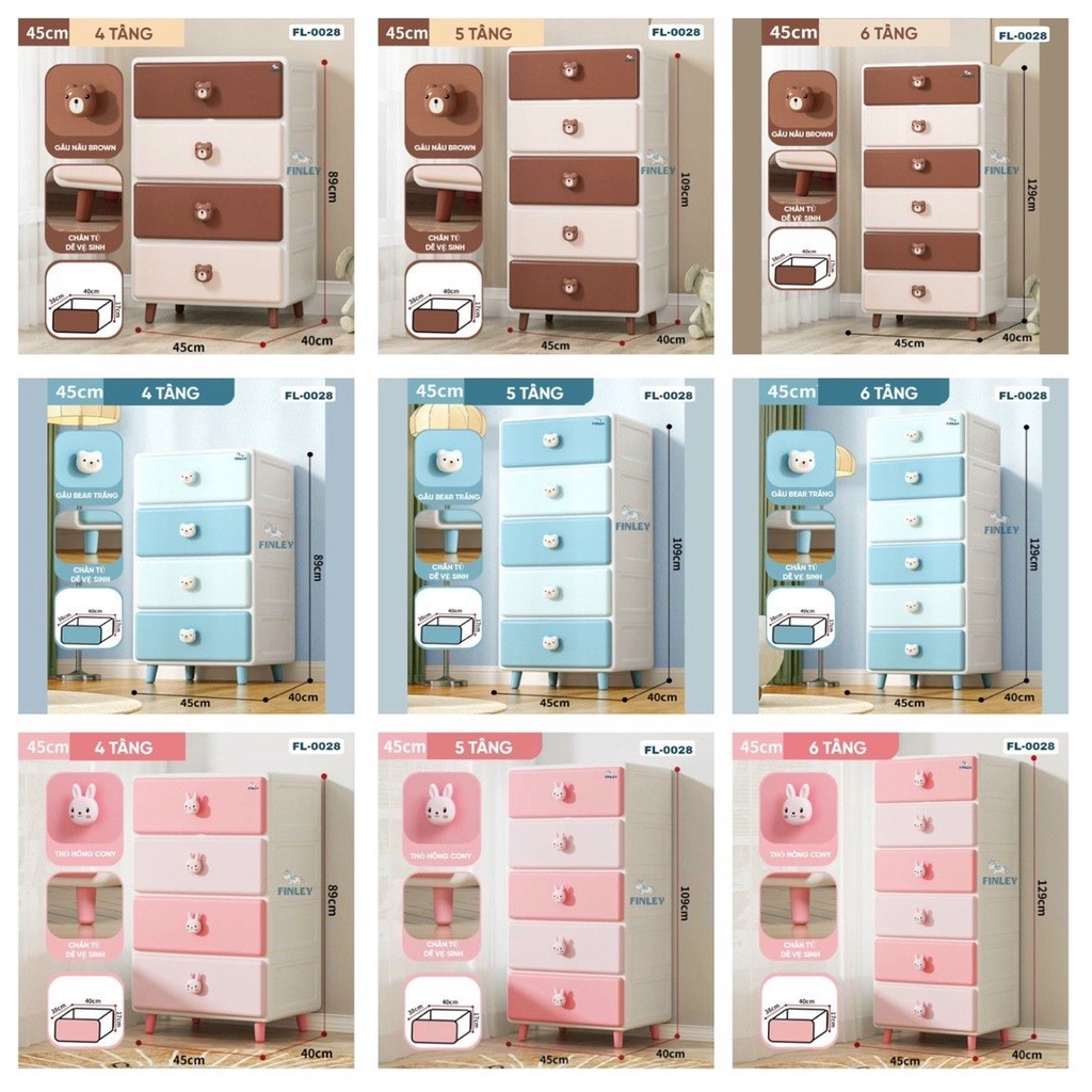 Tủ Gấu Thỏ Đáng Yêu Cho Bé