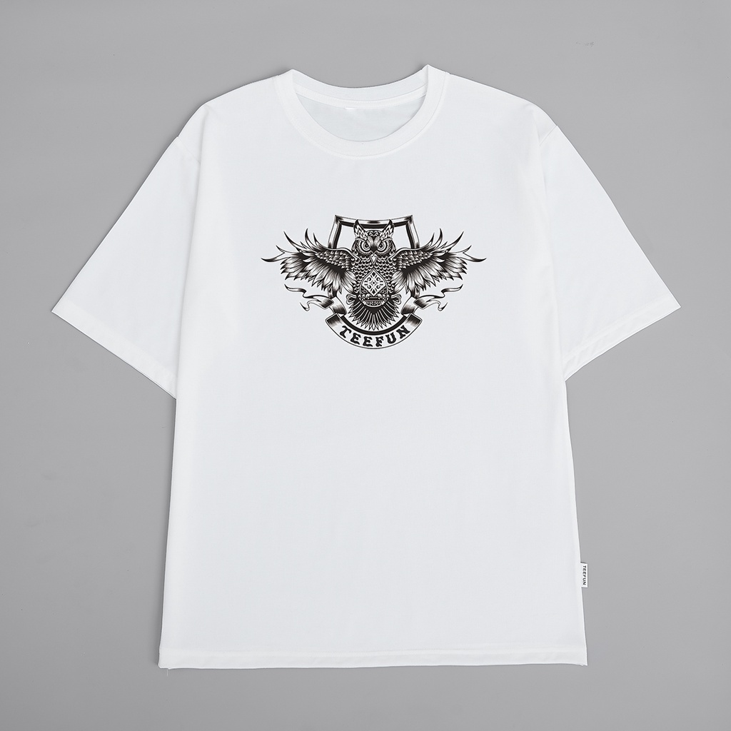 Áo Thun Unisex Owl TEEFUN (Có size trẻ em, Tay ngắn và Tay lỡ) Cotton 049