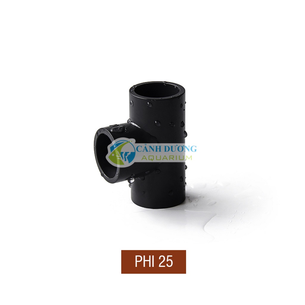 Tê chia 3 màu đen ĐEN U-PVC Phi 32-25-20 chuyên dùng cho hồ cá