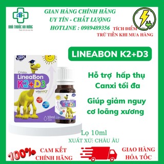 LINEABON VITAMIN K2+D3 Bổ Sung D3+K2 Giúp Hấp Thu Canxi Cho Xương Răng Chắc Khỏe,Phát Triển Chiều Cao-Lọ 10ml