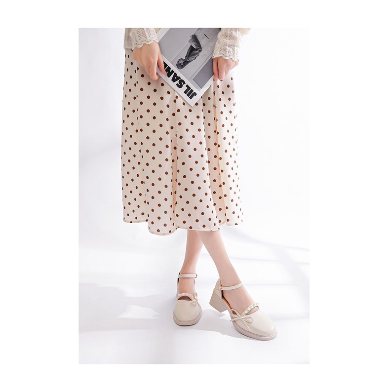 Sandal Nữ Bít Mũi Đính Nơ Cao Gót 3 Phân