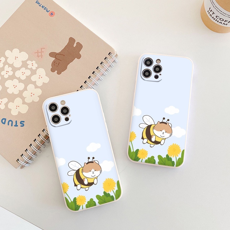 Ốp lưng iphone ốp chống bẩn Mèo béo ong vàng bay bay cute ip 7plus 8plus x xsmax 11 12 13 14 pro max plus e5538