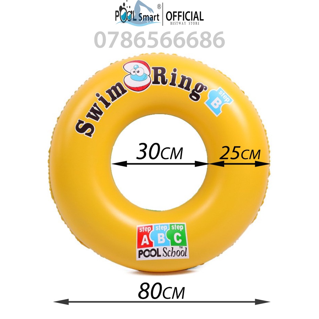 Phao bơi cho bé hình tròn in hình họa tiết đường kính 80cm ,phao bơi chống lật cho bé, đồ chơi trẻ em