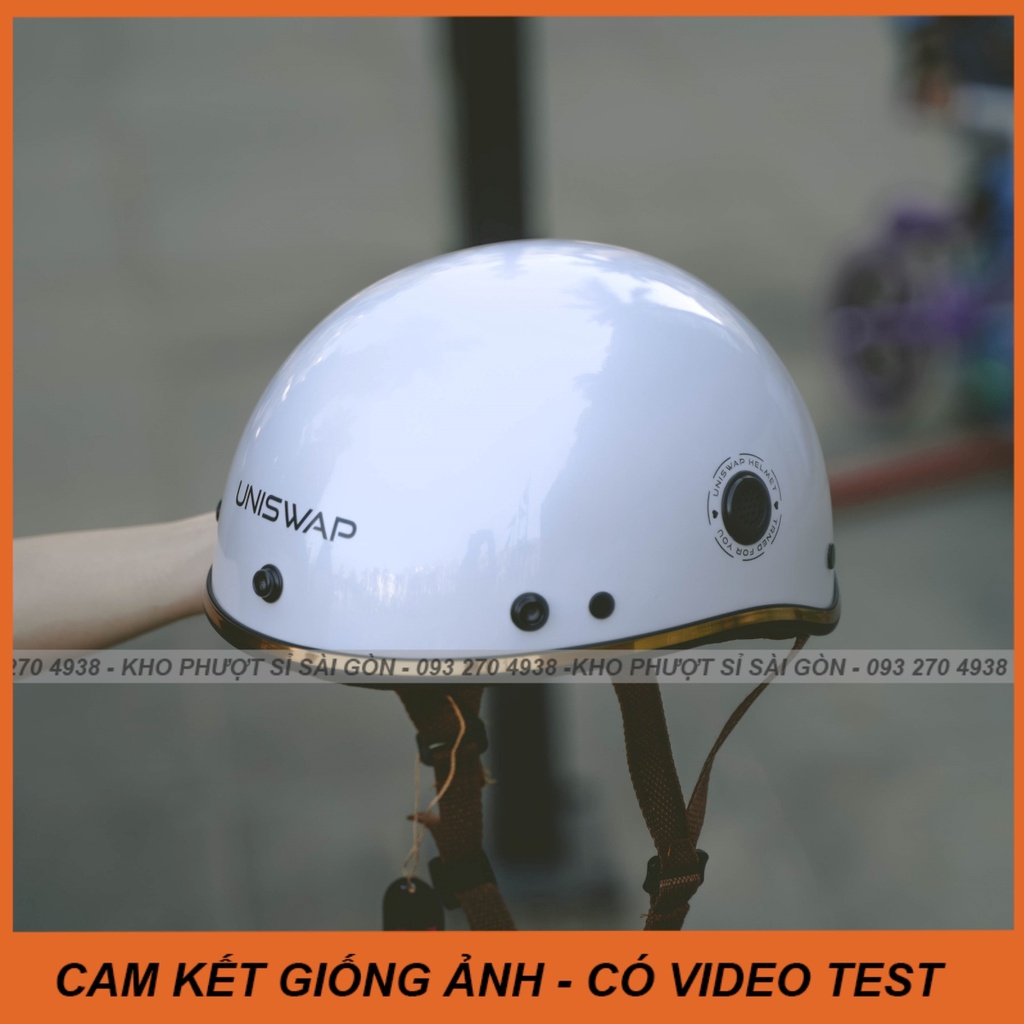 Mũ bảo hiểm Uniswap đủ màu có lỗ thông gió - Nón 1/2 đầu đi phượt cute nhiều màu