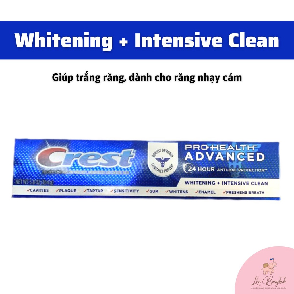 Kem Đánh Răng Crest 3D White Ultra - Advanced Tripple Whitening 147 - 158g Loại Bỏ Vết Bẩn, Trắng Răng