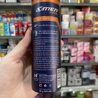 Xịt Khử Mùi X-Men Fire (140ml)
