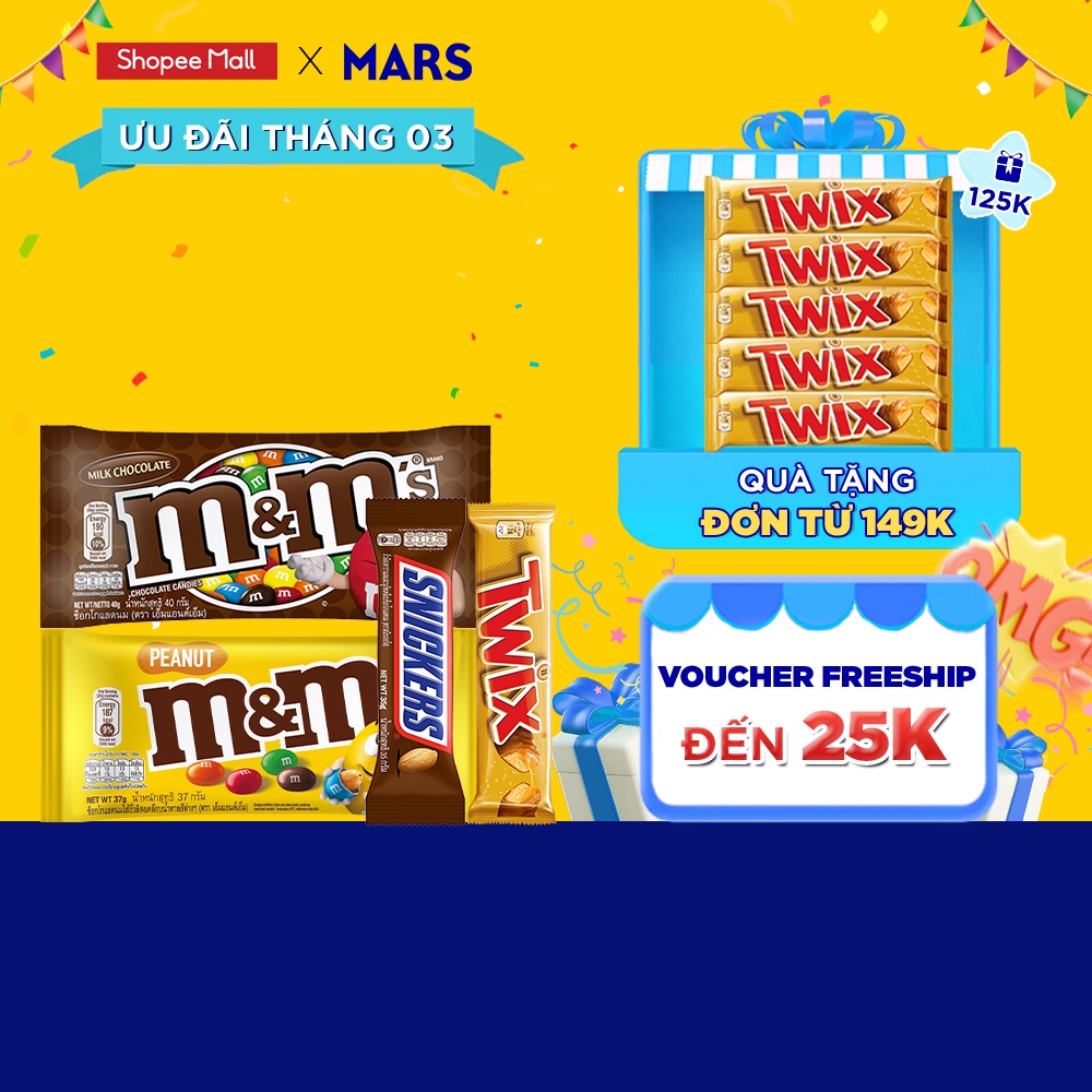 Giá dùng thử Combo Chocolate M&M s, Snickers, Twix Nhập Khẩu đủ vị