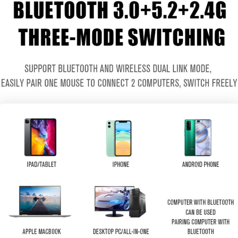 Chuột không dây Có Đèn LED RGB Nhiều Màu Sắc Chất Lượng Cao Cho PC / Laptop / Tablet / MacBook