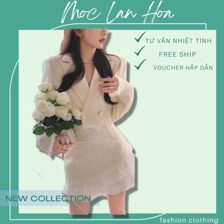 (MộcLan.Hoa) Sét áo Dạ tweed kèm chân váy chữ A hàng cao cấp quảng châu | BigBuy360 - bigbuy360.vn