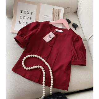 Áo Bigsize Nữ Mập Fashion Áo Kiểu Bigsize Đỏ Đô Cotton Hack Dáng Thiết Kế Thanh Lịch Đủ Size 50-90kg  AO0034