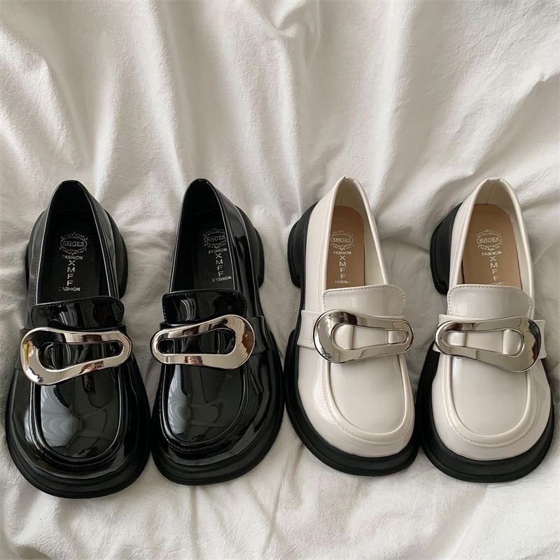 Giày oxford da bóng quai dán kiểu dáng hàn quốc uzzlang