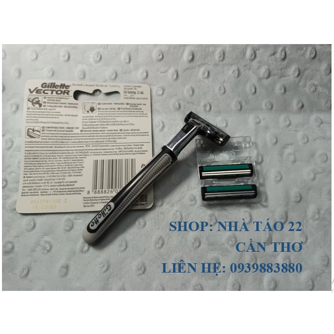 Dao cạo râu Gillette Vector 2 lưỡi kép - CHÍNH HÃNG