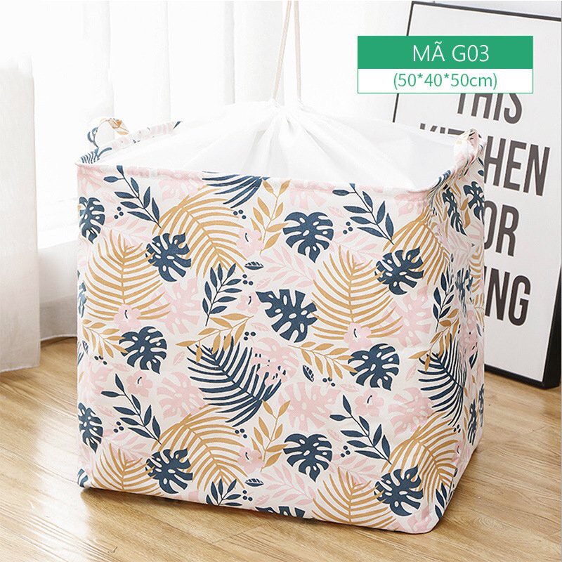 Giỏ đựng quần áo bằng vải cỡ lớn 100 lít, túi đựng chăn màn đa năng có thể gấp gọn 4.1 - màu ngẫu nhiên