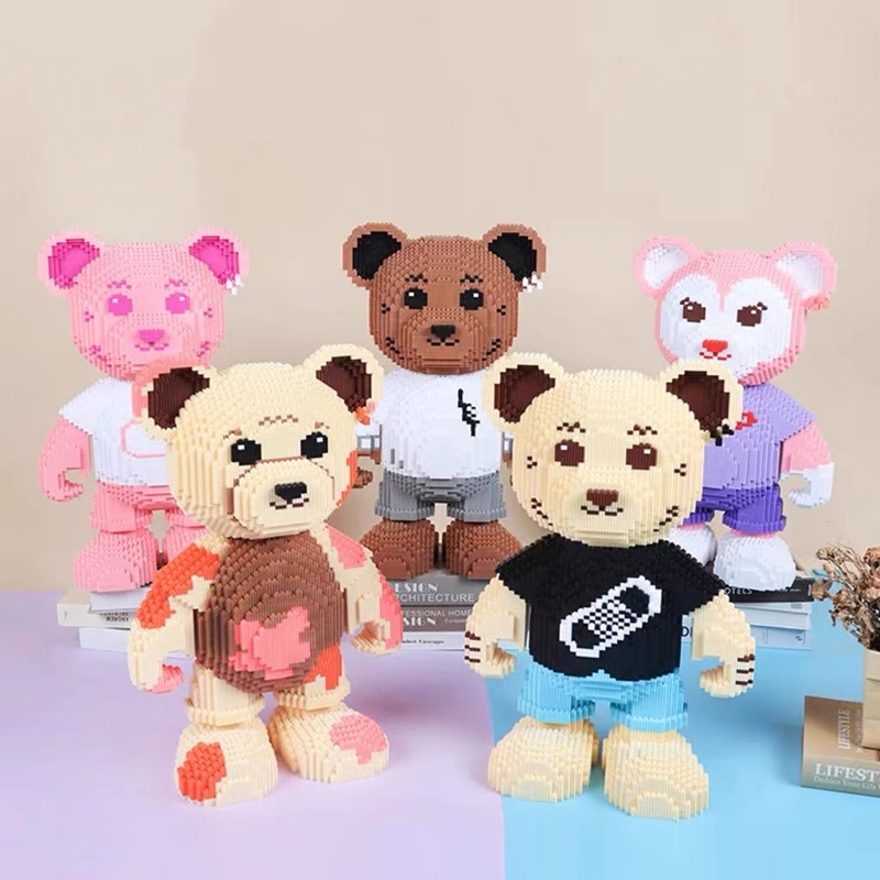 Đồ chơi lắp ráp mô hình gấu teddy, mô hình lắp ráp gấu teddy dễ thương