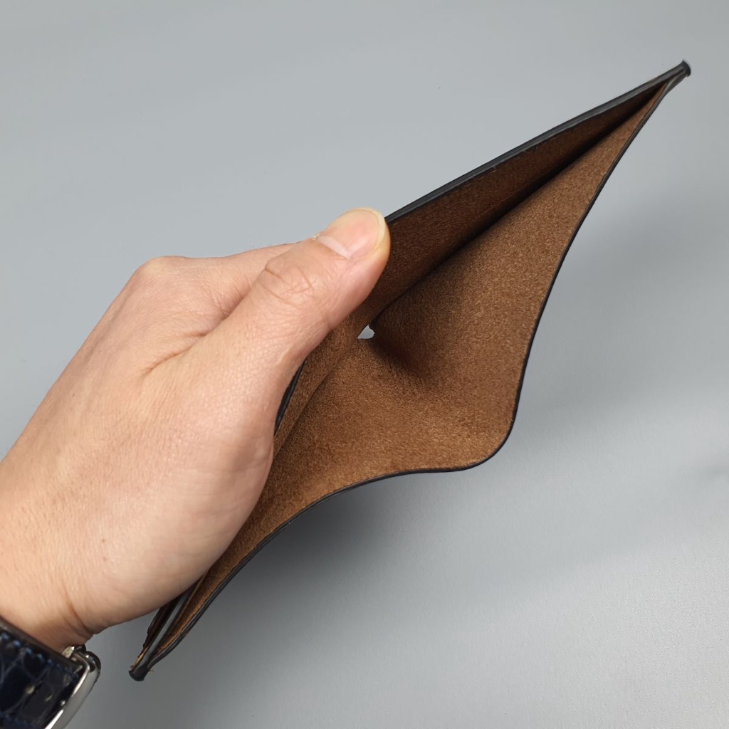 Ví nam da bò sáp may thủ công WS105  - 100% da thật, BH 3 năm