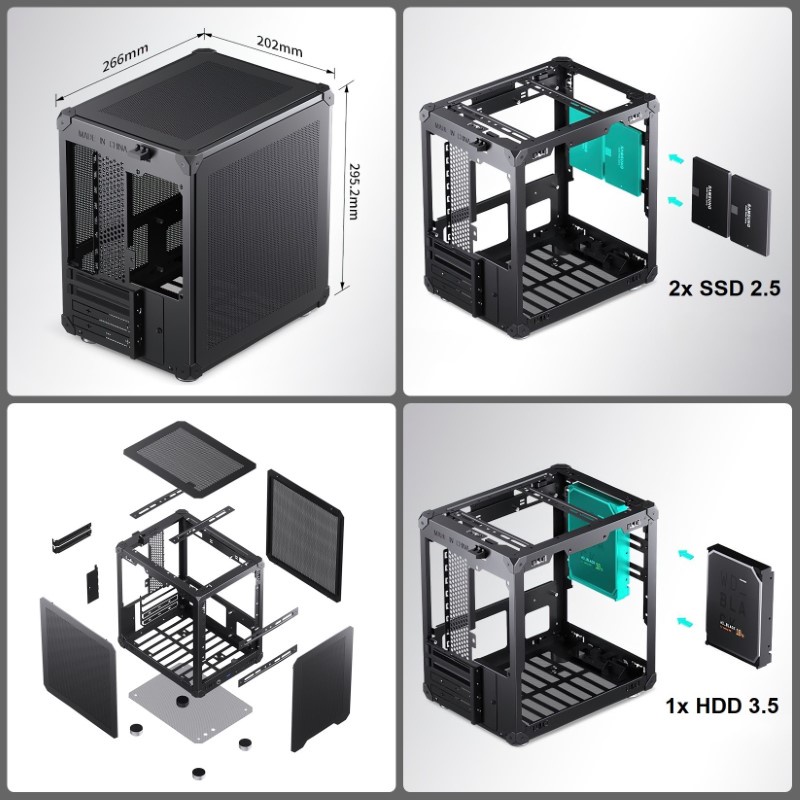 Vỏ Case máy tính Thùng máy tính mini Jonsbo C2 / C6 Black | BigBuy360 - bigbuy360.vn