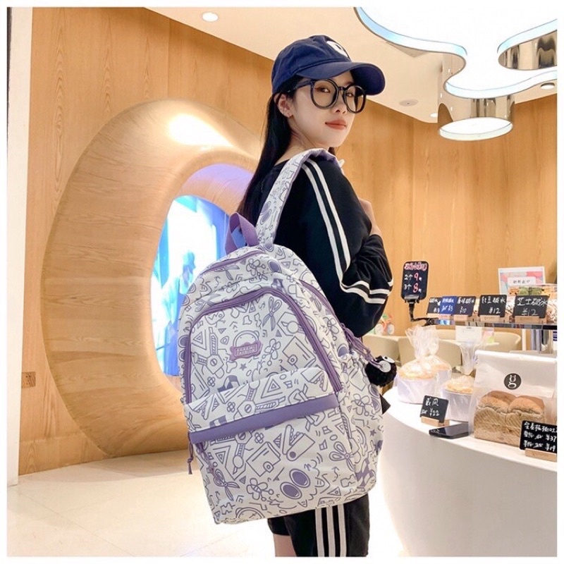 Balo Quảng Châu Kashichun Hoạ Tiết Dễ Thương Chất Vải Chống Thấm Balo Nữ Đi Học Thời Trang Ulzzang