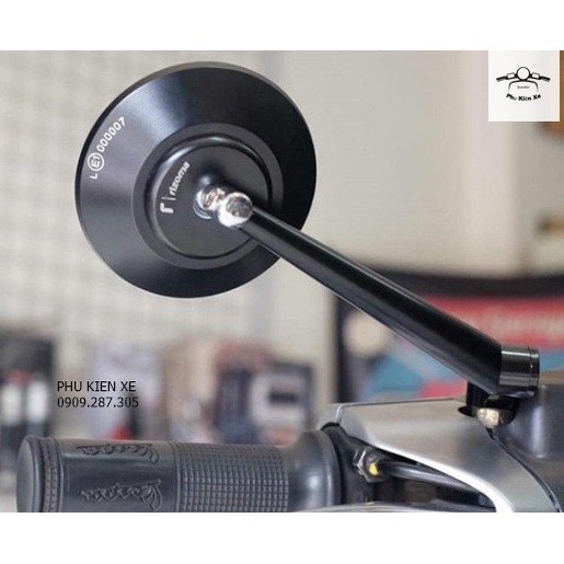 Gương Xe Máy Kiểu Rizooma Tròn Nhôm CNC