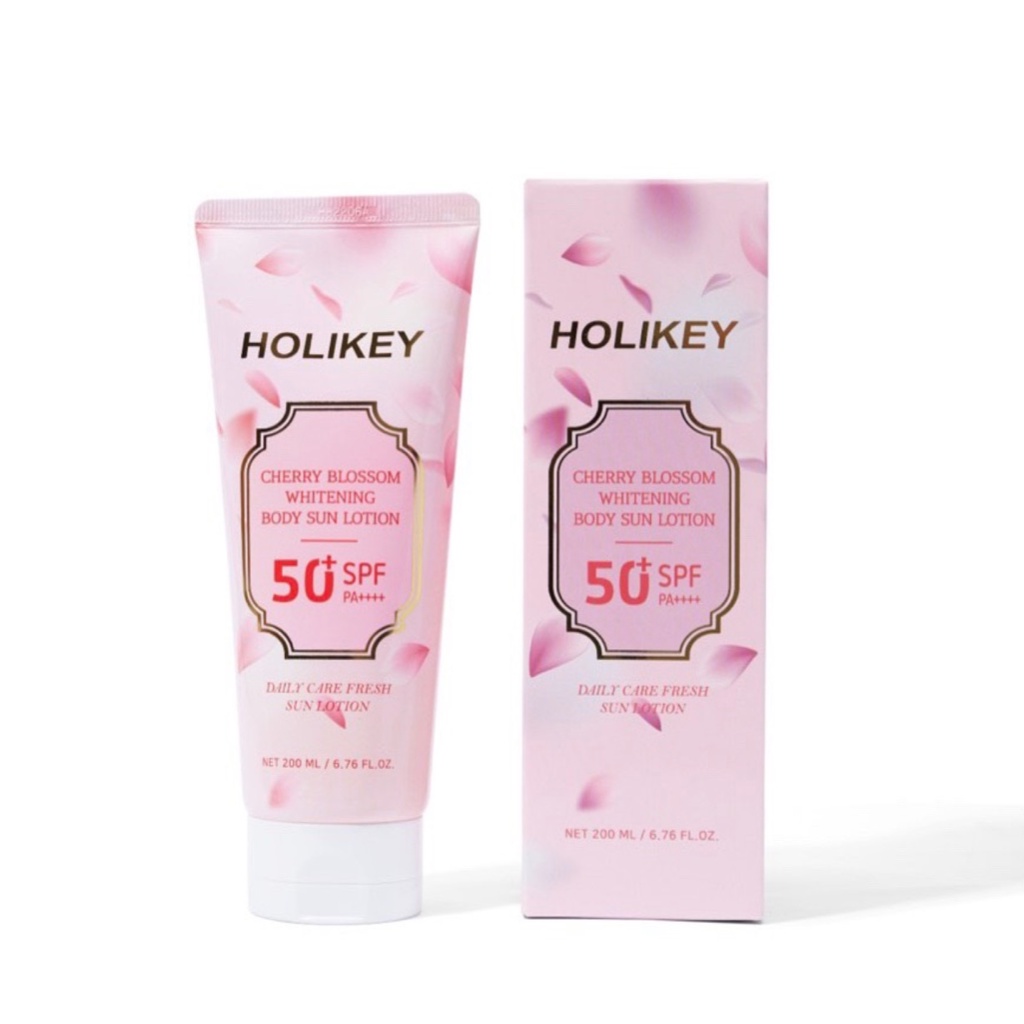 Kem Body Dưỡng Trắng Da Chống Nắng Holikey Hàn Quốc Cherry Blossom Whitening Lotion Giúp Trắng Da & Dưỡng Ẩm 200ml