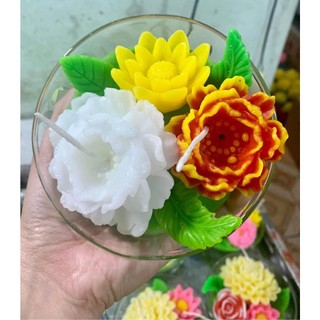 Oản Hoa Nến Bơ - Nến Nghệ Thuật Thờ Cúng Trang Trí Dâng Lễ- thegioinendanang