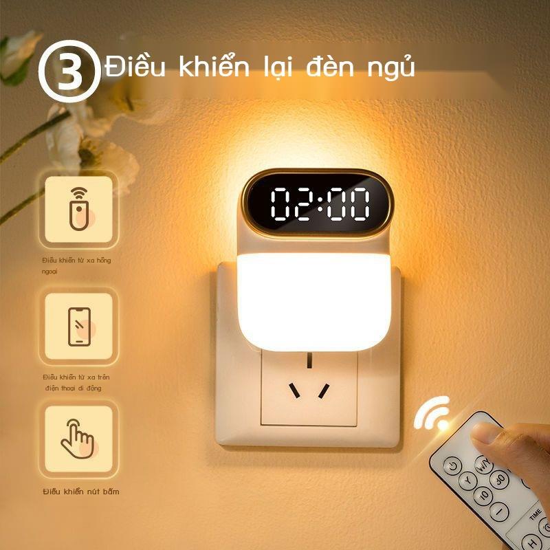 ✑ (Date mới)Đèn Ngủ Led Thông Minh Điều Khiển Từ Xa Đèn Ngủ Cho Bé Cho Bé Ăn Bảo Vệ Mắt Đồng Hồ Đầu Giường Phòng Ngủ Ngủ