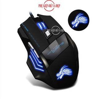 Chuột chơi game có dây Dragon X3 (Đen phối xanh)