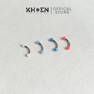 Khuyên cong 8mm - đá opal - khoen store