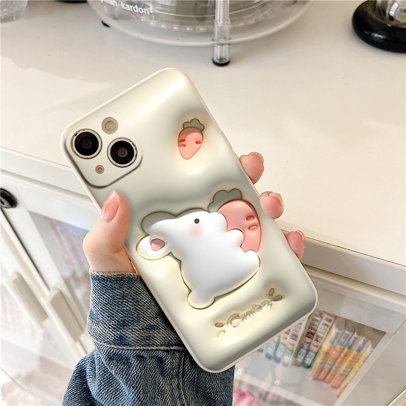 Ốp lưng iphone dẻo Thỏ trắng cà rốt 14 14pro 14prm 14plus 13 13pro 13prm 13mini 12 12pro 12prm 12mini e5107