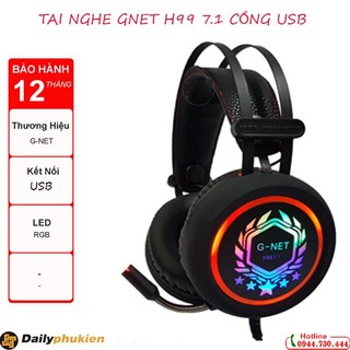 Tai nghe gnet h99 7.1 cổng cắm usb có led