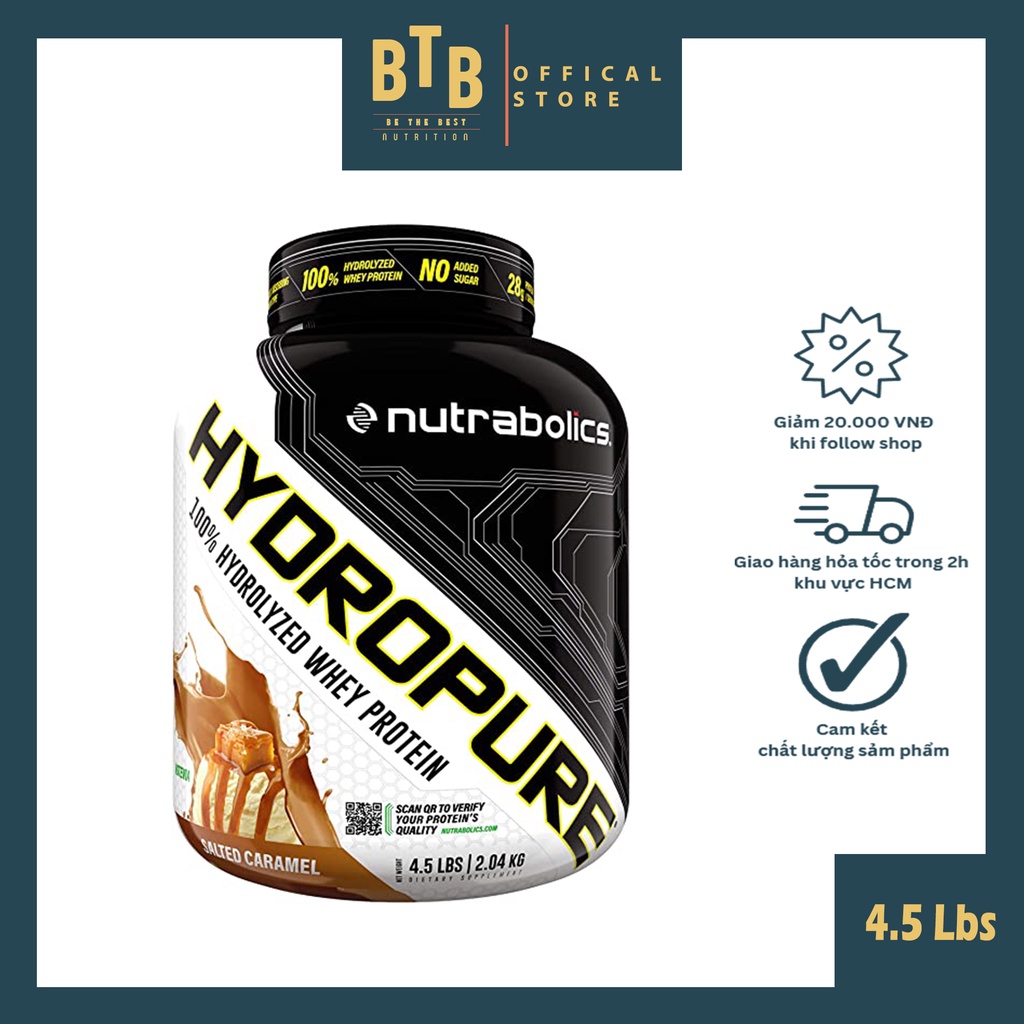 Bột đạm dinh dưỡng thể thao thể hình HYDROPURE 2.04KG hỗ trợ tăng cơ từ thương hiệu NUTRBOLICS