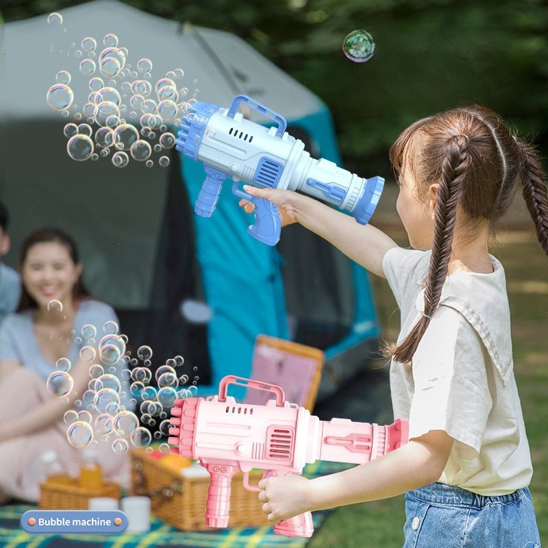 Súng Bắn Bong Bóng Xà Phòng 32 Nòng Máy Thổi Bong Bóng Nước Tự Động, Đồ Chơi Trẻ Em Ưu Thích