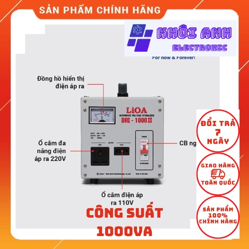 Ổn Áp Lioa 1 Pha 1KVA  Dải Điện 150V - 250V...90V - 250V...50V - 250V
