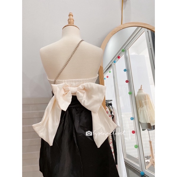 Váy phối tacta xinh xỉu nơ sau , vừa quyến rũ vừa dễ thương☺️ (Ảnh thật)