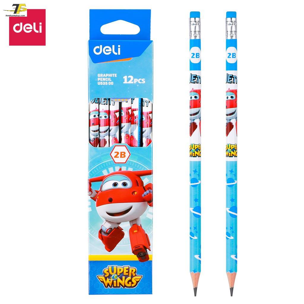 Bút chì lục giác 2B Deli E37000 - ngòi không gãy
