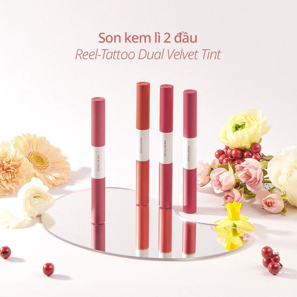 Son kem lì 2 đầu cho đôi môi mịn lì như nhung Reel Tattoo Dual Velvet Tint