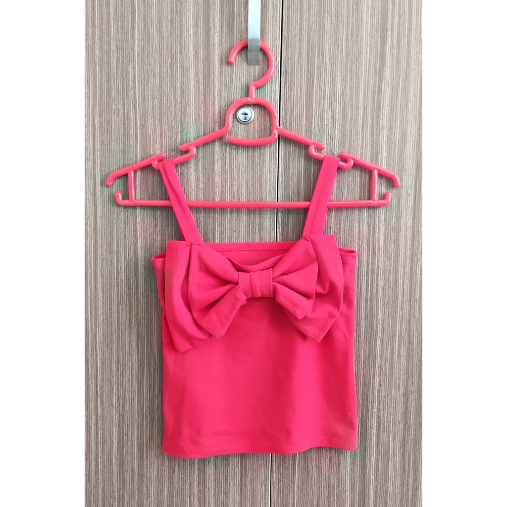 Áo thun nữ hai dây nơ to màu đỏ