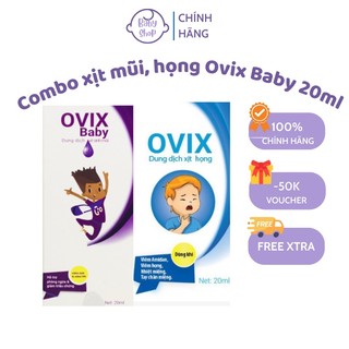 Combo Xịt mũi, họng ovix baby 20ml)