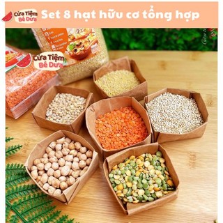 Tổng hợp 8 hạt hữu cơ loại 1 cho bé ăn dặm hạt đậu lăng, đậu gà...