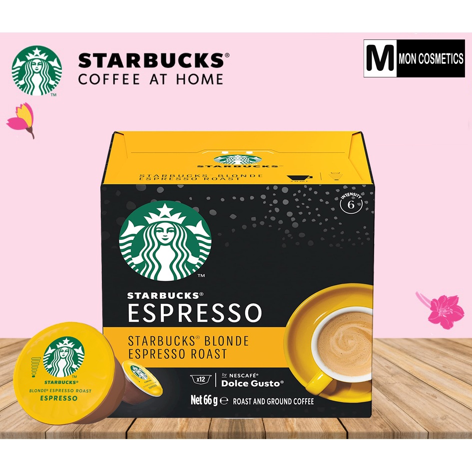 Cafe Viên Nén - Starbucks Nestcafe Dolce Gusto Blonde Espresso Roast Capsules Box - 12 Viên