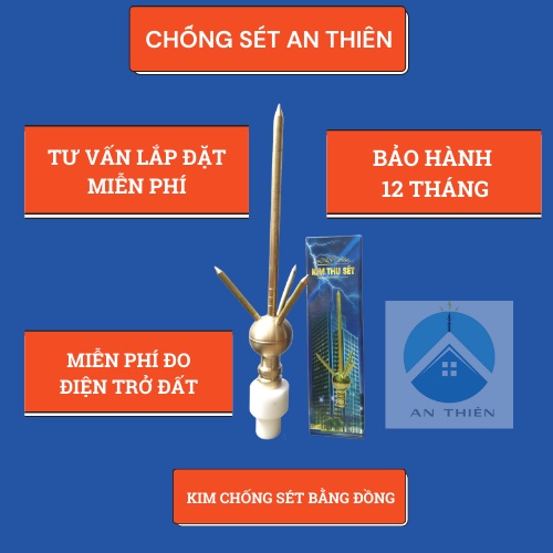 Kim chống sét bằng đồng model AT - 020, Kim thu bằng đồng