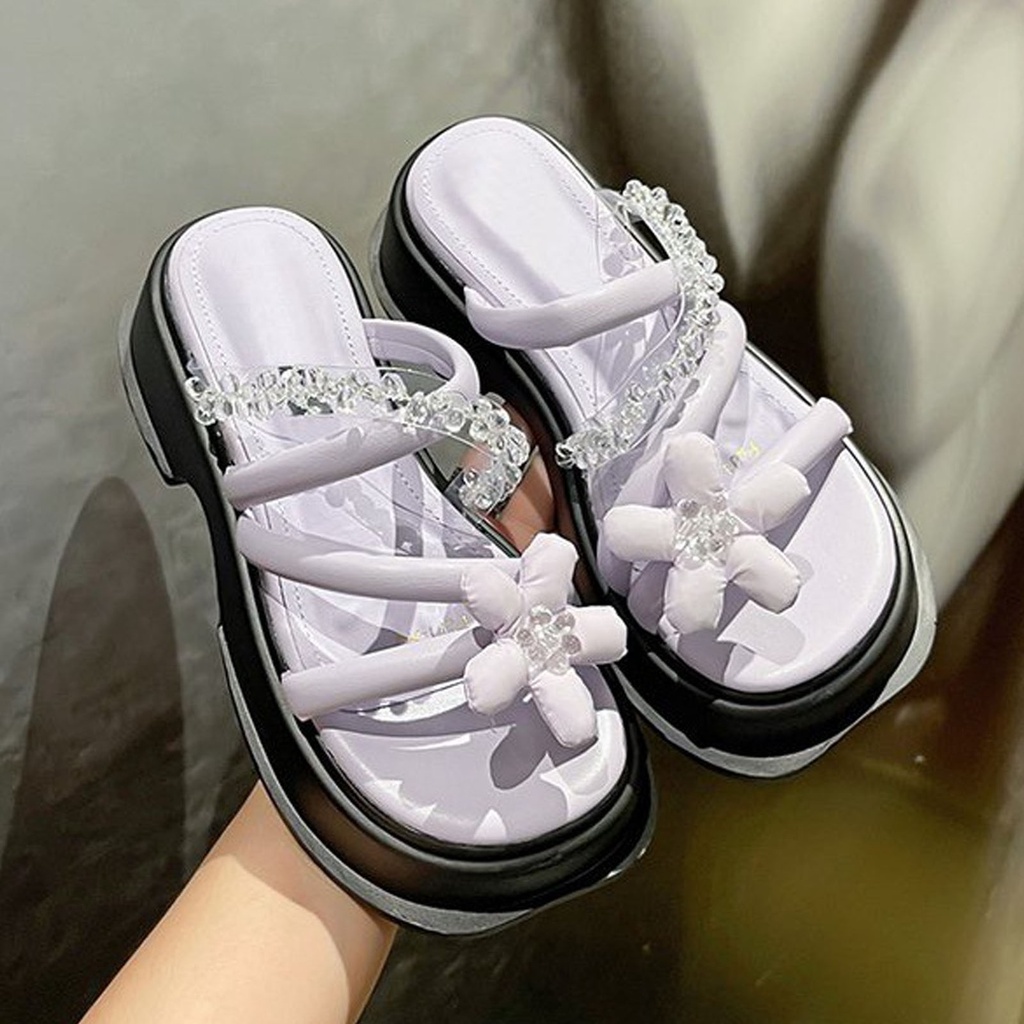 ❤ Dép Sandal Hở Ngón Đế Dày Thời Trang Đi Biển Mùa Hè Dành Cho Nữ