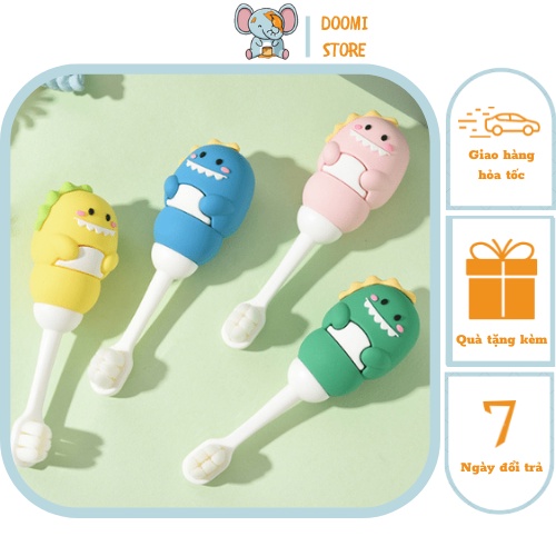 Bàn Chải Đánh Răng Họa Tiết Hình Khủng Long Đáng Yêu Cho Bé 1 Đến 6 Tuổi Doomi Store - SP405