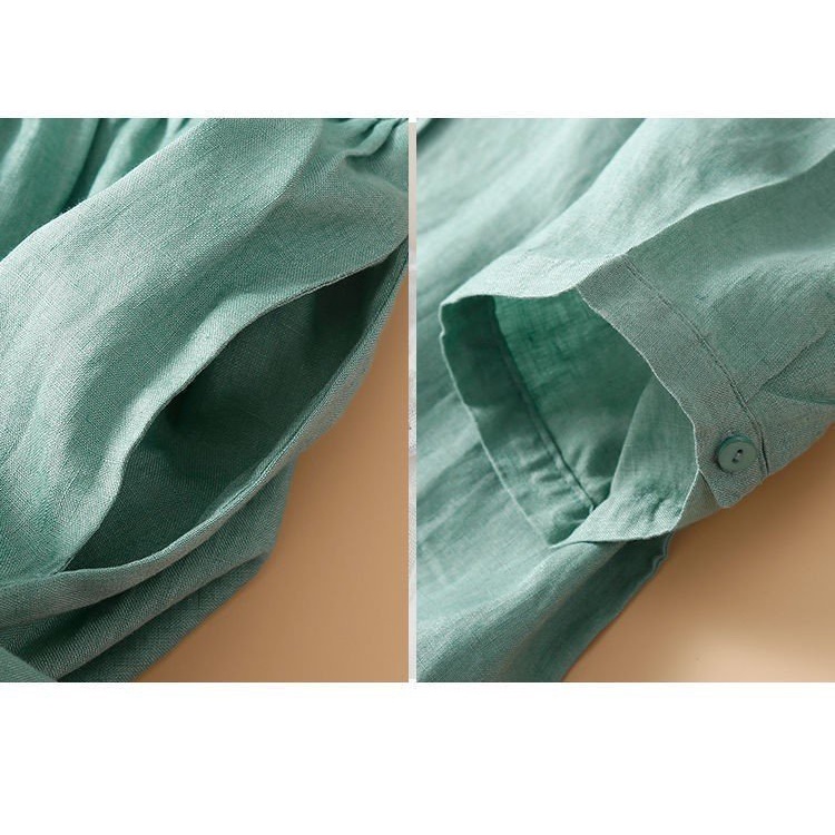 Đầm babydoll, đầm suông, đầm sơ mi nữ họa tiết trơn basic, form rộng dễ mặc, chất liệu linen thoáng mát Đũi Việt